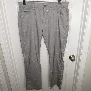 William Murray Straight Fit Stretch Performance Golf Pants Nautical AOP 34x32